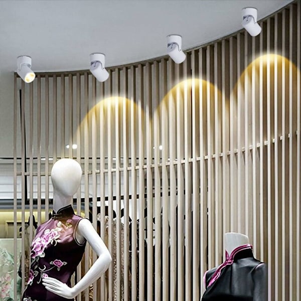 12W Vit Taklampa 1 LED-Spotlight Justerbara Taklampor Bar Modern Svängbara Spotlight för Inomhus Kontor Vardagsrum Kök Hall (Vit, W