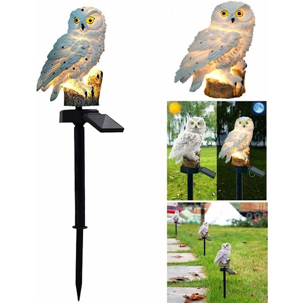 Solcellsgräslampa, Trädgårdsdekoration Lampa Solcellslampa Utomhus Vattentät Stigen Gräsmatta Trädgård Lampor Uggla Design (Vit)