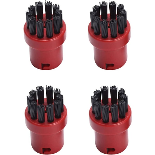 4-pack Ersättningsrunda Rengöringsborstar för Karcher SC1 SC2 SC3 SC4 SC5 SC7 Ångrengörare (Röd)