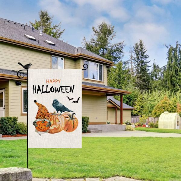 Halloween Vertikal Trädgårdsflagga, Dubbelsidig, Utomhus Dekoration