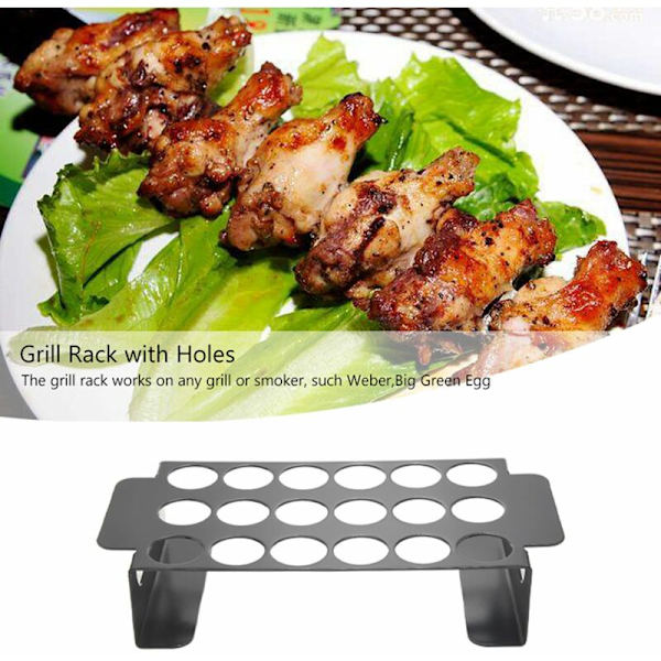 18 hullers Jalapenos Chili Pepper Grill Rack Rustfrit Peber Grillholder til Ristning af Chili eller Kyllingevinger
