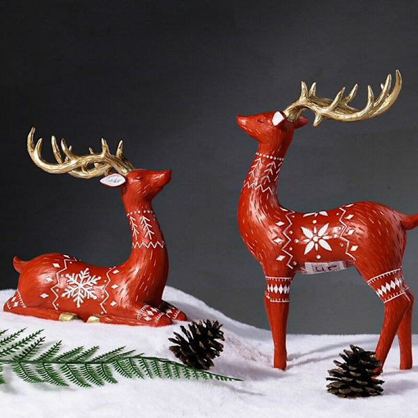 Jul Dekoration Röd Älg Serie Vardagsrum Jul Dekoration Hantverk Prydnader Julgåvor A