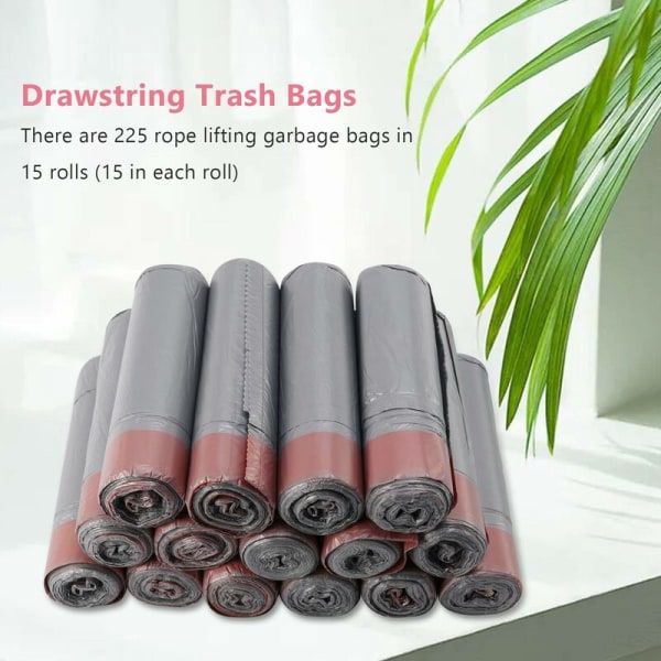 6 Gallon Sopor Saccos, Stringere Sopor Saccos, Disposable PE Saccos, 17 Pollice X 20 Pollice (225 Conte), Griseo