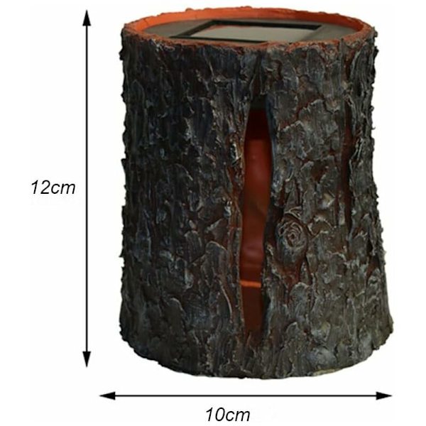 Solcellsdrivna Utomhus Trädstubbe Sollampa för Trädgård Utomhus Stump Torch Ljus Flimmerande Låga Lyktor Sol Landskapsbelysning för Trädgård, Pat