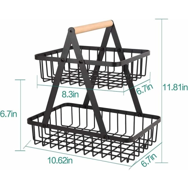 Fruktkake Stativ 2 Tier Fruktkurv Flyttbar Metallkake Stativ Kjøkken Oppbevaringskurv Dekorativ Skål