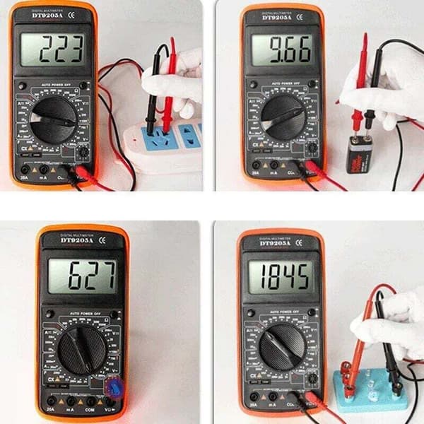 Håndholdt digitalt multimeter LCD-display ægte RMS AC DC strømstyrke voltmeter transistor tester ohm kondensator diode