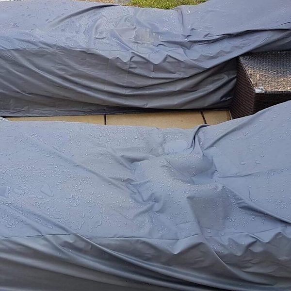 Utomhusstolskydd Långt Överdrag Andningsbart Vattentätt 210D Oxfordtyg för Däckstol Tarp Solstol Solstol 200x70x40x68cm, Grå