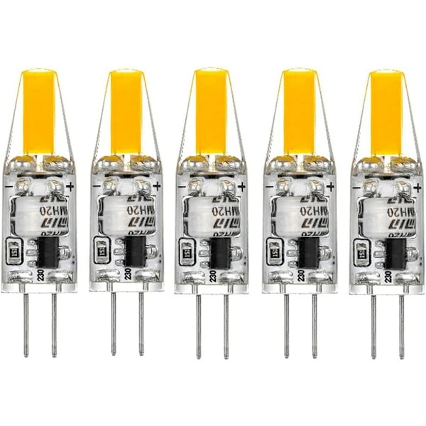 G4 LED 220V 3W 2700K varmvit 160LM, silikonlampor ersätter traditionella 30W halogenlampor, förpackning med 5 stycken