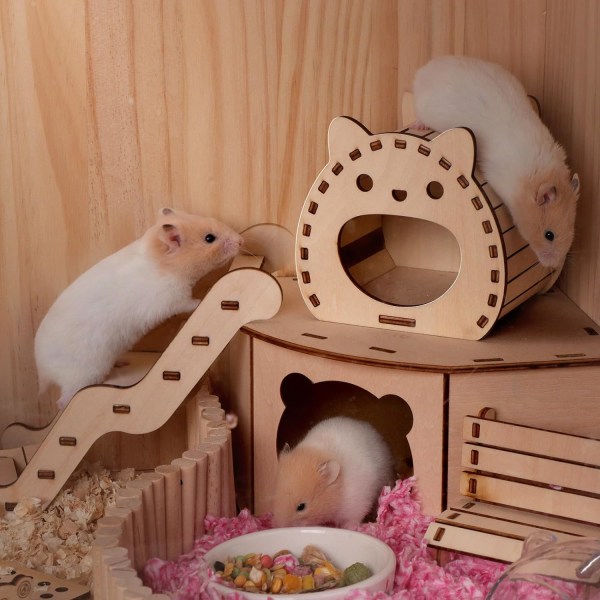Hamster træhus gemmested, hamster træhus, hamster træhus, lille træ hamster hus, træ hamster hus gemmested