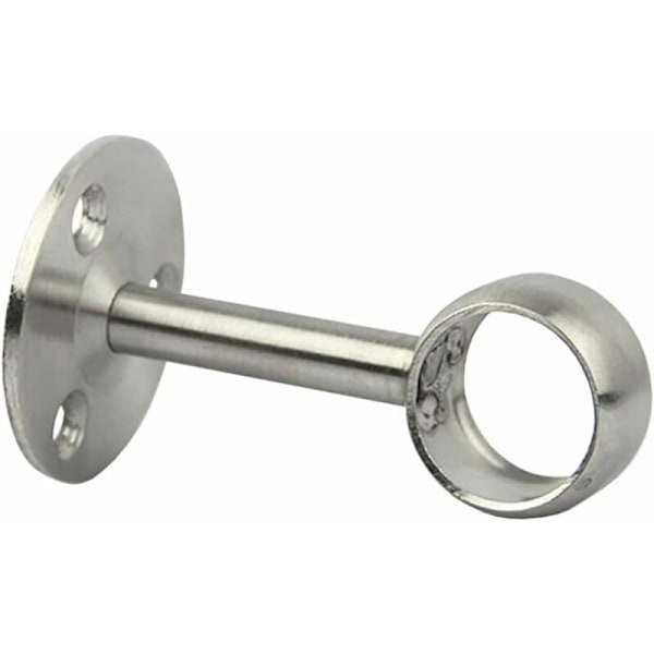 4 Takmonterte Braketter, Stålstangbrakett, Gardinstangbrakett med Skruer og Skrueutvidelsesrør, for Garderobe, Kjøkken (22 mm, Sølv