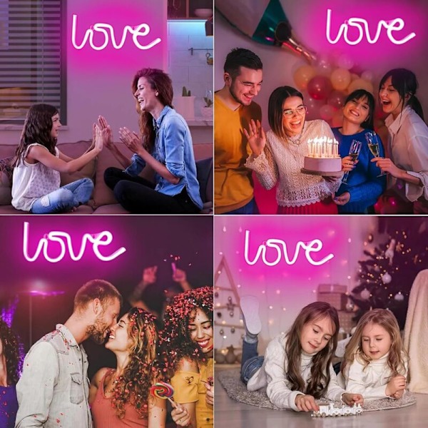 Neon Love -kyltit, Led-neonvalo juhlatarvikkeisiin, tyttöjen huoneen sisustustarvike
