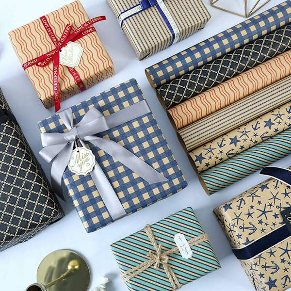 Presentpapper för män, födelsedagspresent, kraftpapper, alla hjärtans dag, presentpapper, semester, gör-det-själv-kostymdekoration