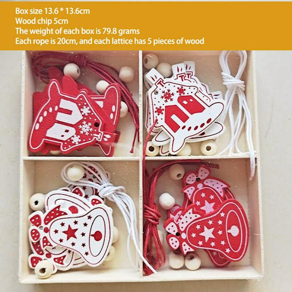 Kreativa träslöjdsjulklappar inomhusdekorationer julgranshängande hänge DIY träflis 7