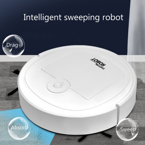 Ljudlös intelligent robotdammsugare dammsäker golvsopmaskin mattrengörare, svart