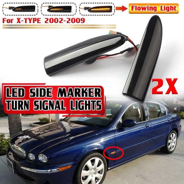 2X LED Sidespejl Blinklys til X-TYPE 2002-2009 Vinge Blinklys