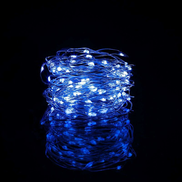 10-pack 2m ljusslinga 20 LED-slingor Vattentät koppartråd Polstjärna Stjärnhimmelssladd för DIY Juldekoration (Blå)-