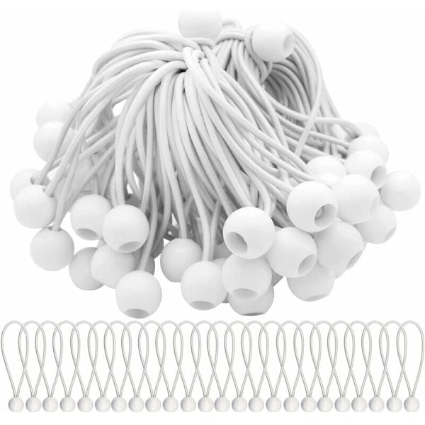 Sæt med 40 Elastiske Spændere Elastiske Snore med Kugler Elastisk Bungee Bungee Elastiske Kugler til telte, bannere og presenninger - RW Bungee cor