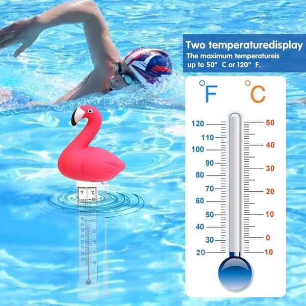 Flytande pooltermometer, flytande vattentermometer, pool flytande termometer, pooltermometer med snöre, söt tecknad termometer, för utomhus