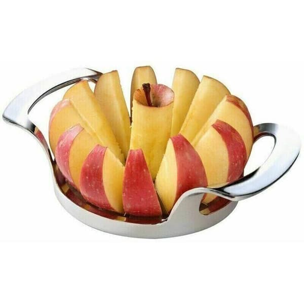 Epledeler i rustfritt stål, epledeler med 8 kniver, sølv, 16,8 x 9 cm -