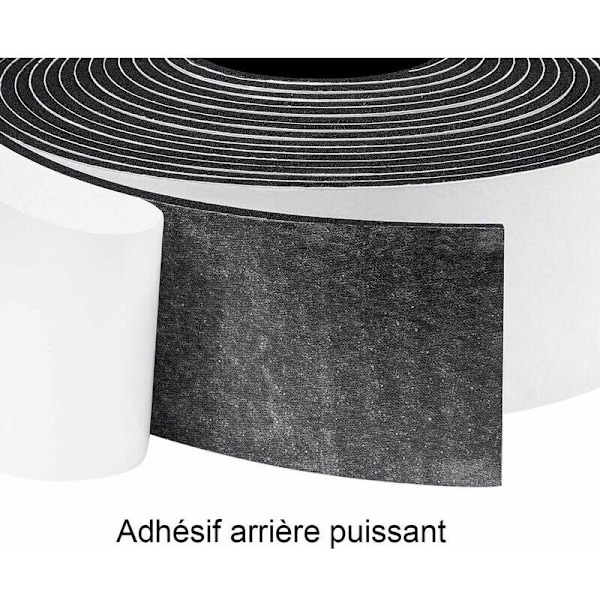 Selvklebende tetningslist i lyddempende gummi for vinduer, dører, garasjer, dusjer, 50 mm x 3 mm x 5 m, anti-kulde, støtdempende beskyttelse, skap, møbler