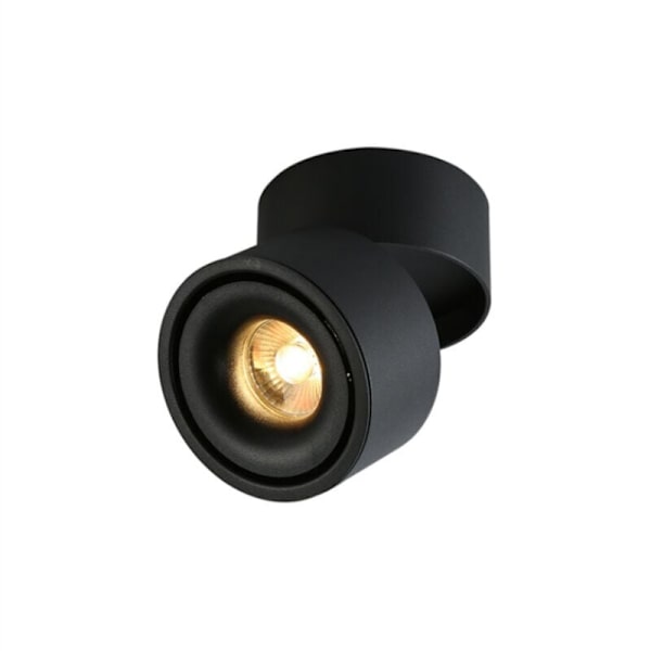 5W sisätilojen LED-kattovalaisin, säädettävä heijastin, kattovalaisin, pyörivä kattovalaisin ja lattiavalaisin, 10x10cm (neutraali valo) (musta) [A-luokan en