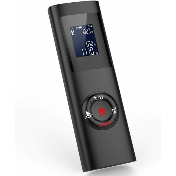 40M Mini Laser Afstandsmåler, USB Genopladelig Bærbar Laser Afstandsmåler, M / In / Ft Digital Laser Afstandsmåler, Sort