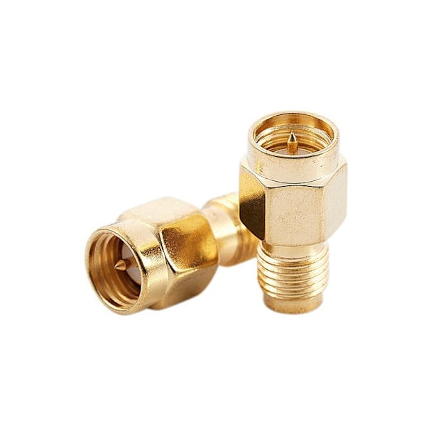 SMA han-stik (ben) til hun RP-SMA (ben) konnektorstikadapter til Wi-Fi-antenne/signalforstærker/repeatere/koaksialradio/RF (pakke med 2)
