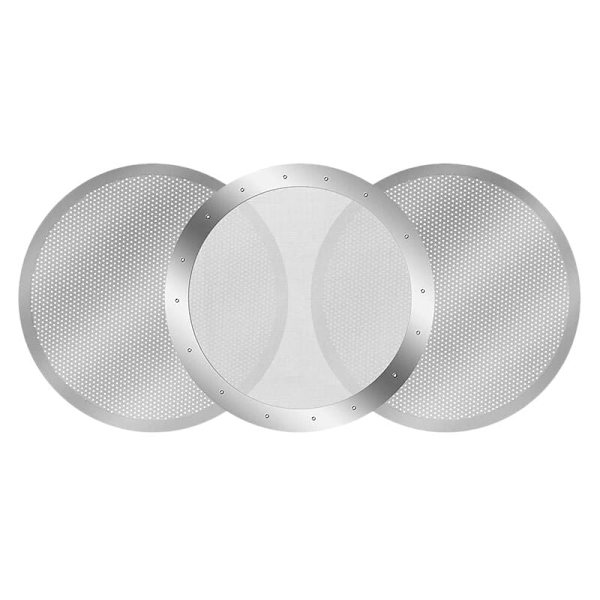3-pack återanvändbara kaffefilter i metall för kaffebryggare, silver