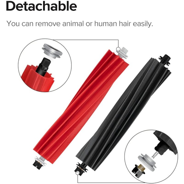 Set med 1 DuoRoller Separerbar Gummiborste för S8/S8+/S8 Pro Ultra/Q8 max/Q8 max+/Q5 max Robotdammsugare, Dammsugartillbehör, Ersättningsdel