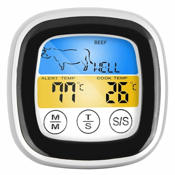 Trådlös kötttermometer pekskärm digital elektrisk kötttermometer med timer och larmfunktion-