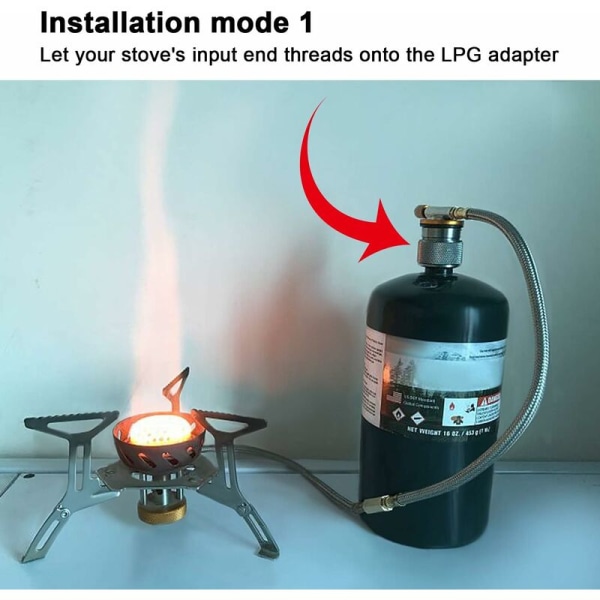 Delar Campingspis Adapter 1 lb Propangas Liten Tank Inlopp Utlopp Yttre Cylinder LPG Kan Adapter