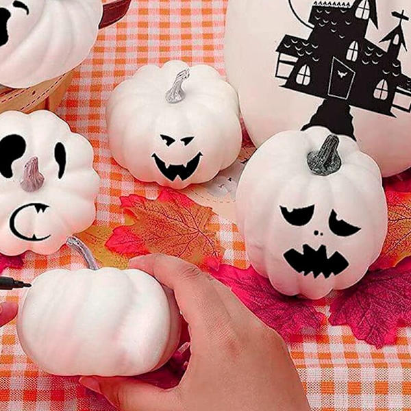Halloween valkoinen keinotekoinen kurpitsa koriste vaahto työpöytä kurpitsa sydän kiitospäivä Halloween koriste 7 kappaletta