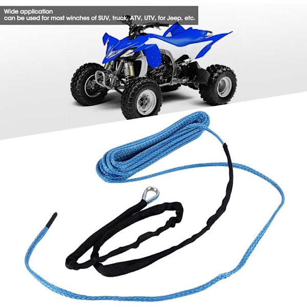 Træktov til Trækspil 15m Kabel 7700lbs Nylon Trailer Recovery Towing Strap til SUV ATV UTV Bagagerum Blå