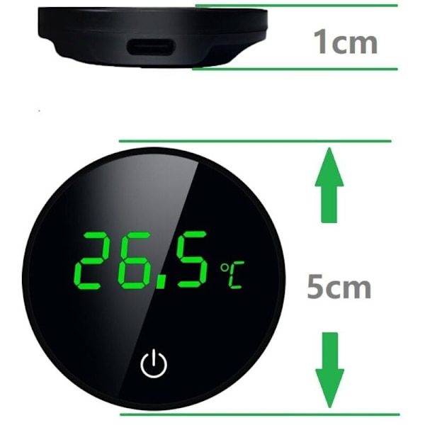 Akvarietermometer, akvarietermometer touch LED display, høj præcision, genopladelig