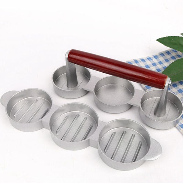 Mini Hamburgerpresser Non-Stick 3 Slot Små Patty Press Triple Bøf Maker Form Maskine Kød Køkken