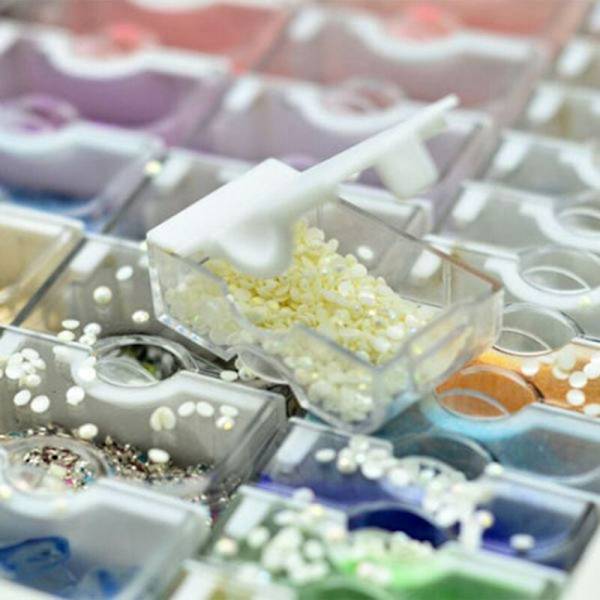 42 rutnät diamantmålning förvaringsbehållare, transparent diamantmålning låda, plast arrangör fall diamantmålning verktyg