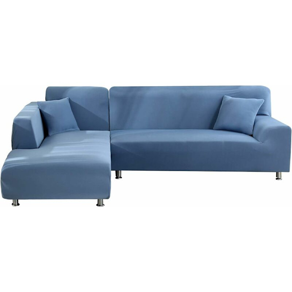 Stretch Sofa Trekk Hjørnesofa Trekk Polyester Trekk Stretch L-Formet Sofa Trekk + 2 stk Putetrekk()