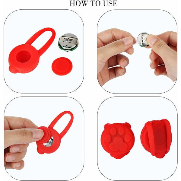 5 stycken LED-blinkande ljusberlocker, hundar silikon LED-halsband djur ljus halsband, berlocker för katt hundhalsband