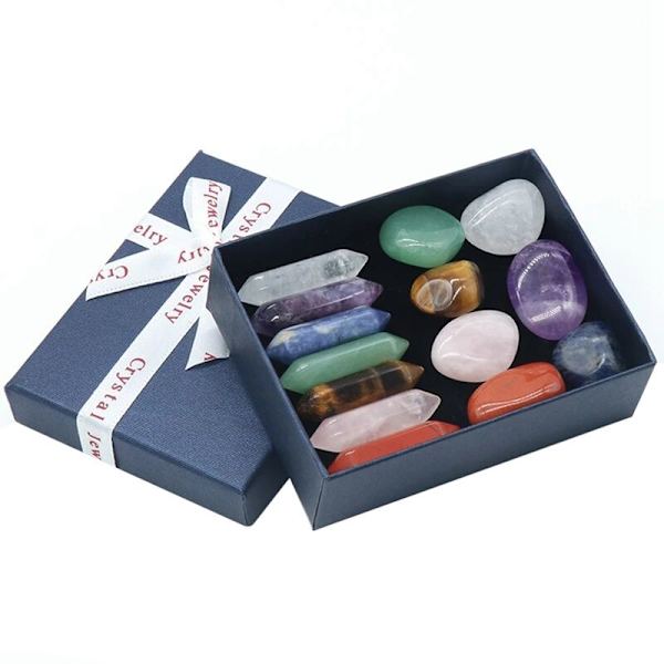 14 st/set Sten Kristall Ädelstenar Chakras Healing Sten Kvarts Mineraler Prydnader Healing Ädelstenar Heminredning