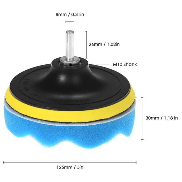 Bilslibepuder, 5\" 125Mm, 7 stk.