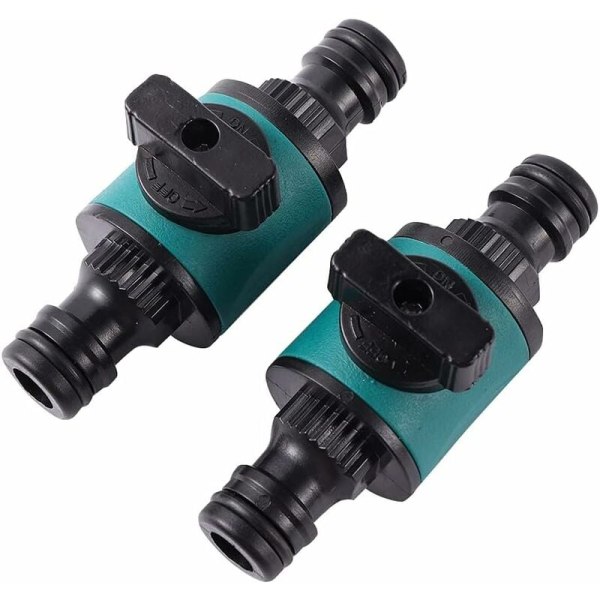 Adhere to Fly 2pcs 16mm Garden Hose Quick Connector with 2 Way Shutoff Valve