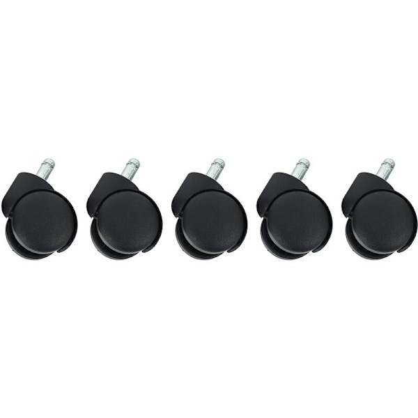 50mm Kontorstol Hjul - Sæt med 5 - Sort