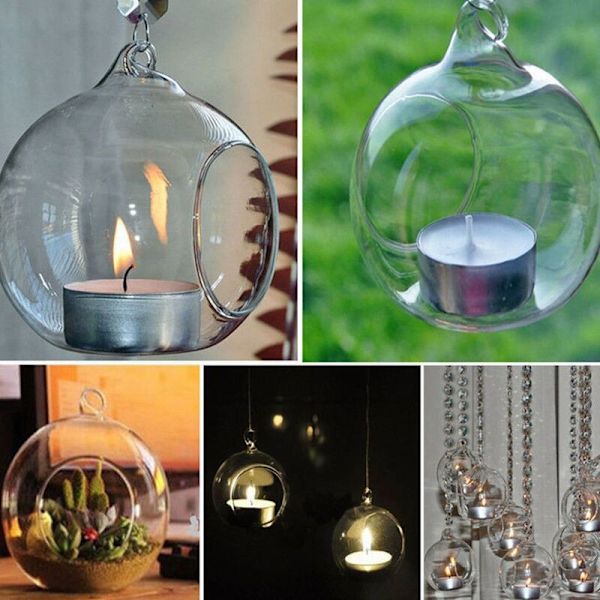 8cm Ripustettava lasikukka maljakko kasvimaljakon jalusta pidike terraarioastia kynttilänjalka tealight pidike kodinsisustus