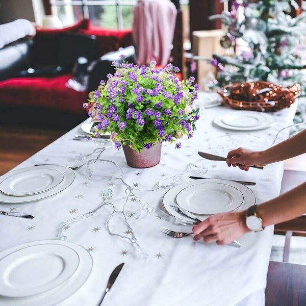 Keinotekoiset keinokukat, 4-pakkaus Keinotekoinen eukalyptus Ulkokäyttöön UV-kestävä vihreys Pensaat Kasvit Sisä- ja ulkokäyttöön Riippuvaan istuttimeen Koti Puutarha Deko (R