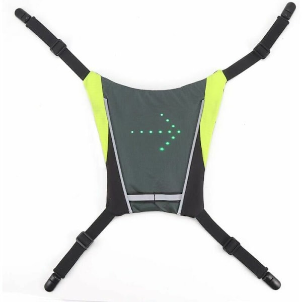 Høy synlighet vest, reflekterende sykkelryggsekk, signallys indikator fjernkontroll LED sykkellys vest, for utendørs fotturer camping sykling