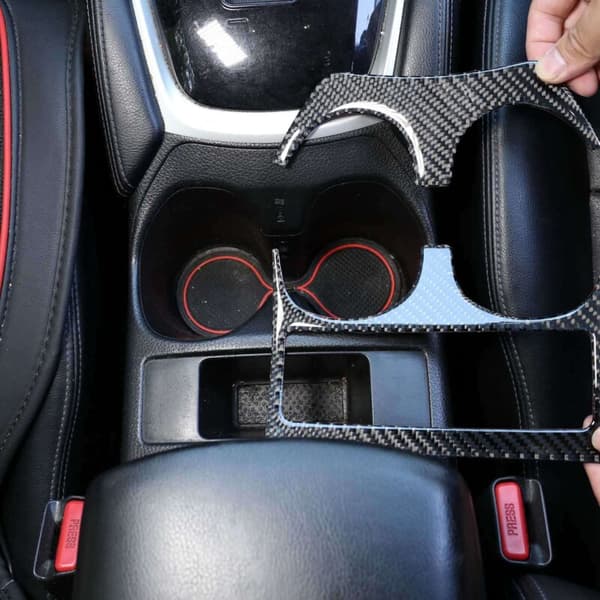 ABS Fiber Center Console Cup Frame Panel Trim Cover til Dekoration Stickers 2014-2018