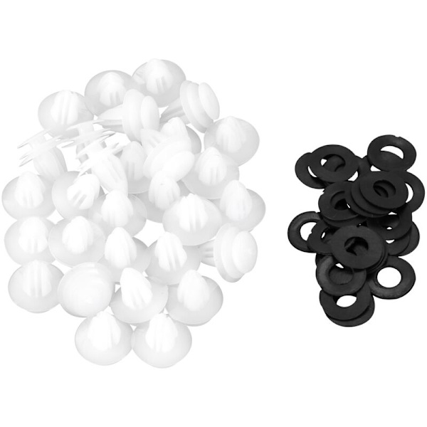 30 stk plastnagler gjørme klips formfeste 8mmx17mm