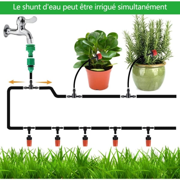 Droppbevattningskit 168 ST 50FT trädgårdsautomatiskt bevattningssystem med 3 spadar för gräsmattaväxt Grönsaksträdgårdsväxthus