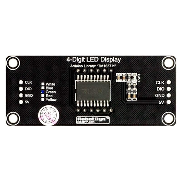 4 Digitala LED-displayrör 0,56 tum Dubbelpunkt Klocka 7-segments, Tm1637 Display (Röd)