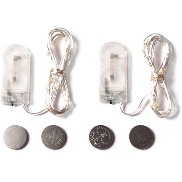 2-pack 6,5 fot 20 LED-lampor, Batteridrivna Fe-lampor för Uteplats, Sovrum, Semesterdekoration, etc. - fyra färger